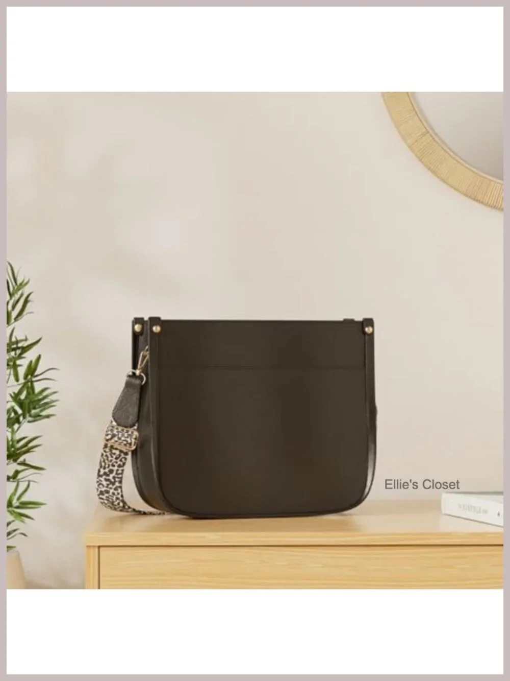 Vegan Leather Crossbody Bag with 2 Adjustable Guitar Straps, Hobo Purse